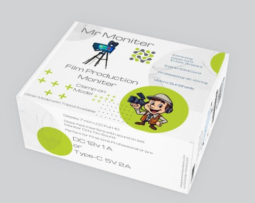 7-Inch LCD Film Production Monitor with HDMI 4K Pass-Through,  Resolution 1280x600 HD Display No-Sound